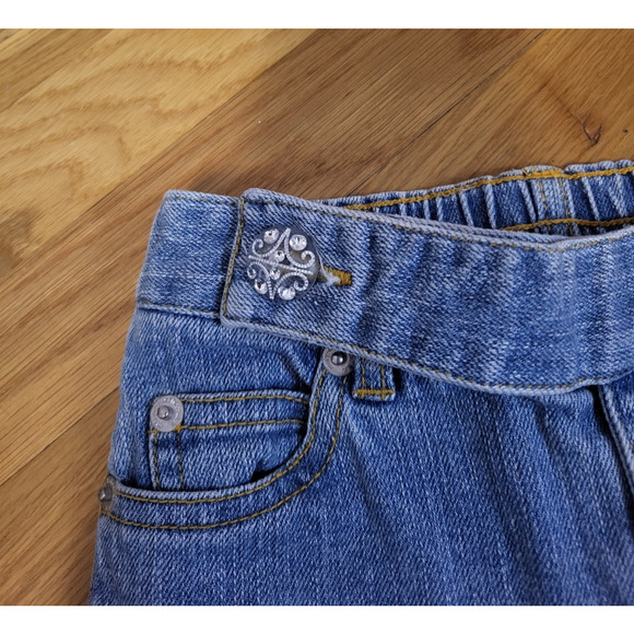 Mary-Kate and Ashley Girls Jeans Size 4 Sparkle Cuff Rhinestone Denim Pants Y2K - Picture 4 of 14